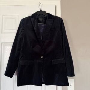 JCrew Black Velvet Blazer Jacket Holiday Event Classic